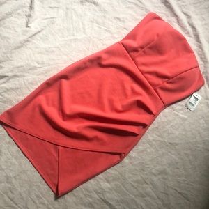 ❤️SOLD❤️Pink Strapless wrap dress